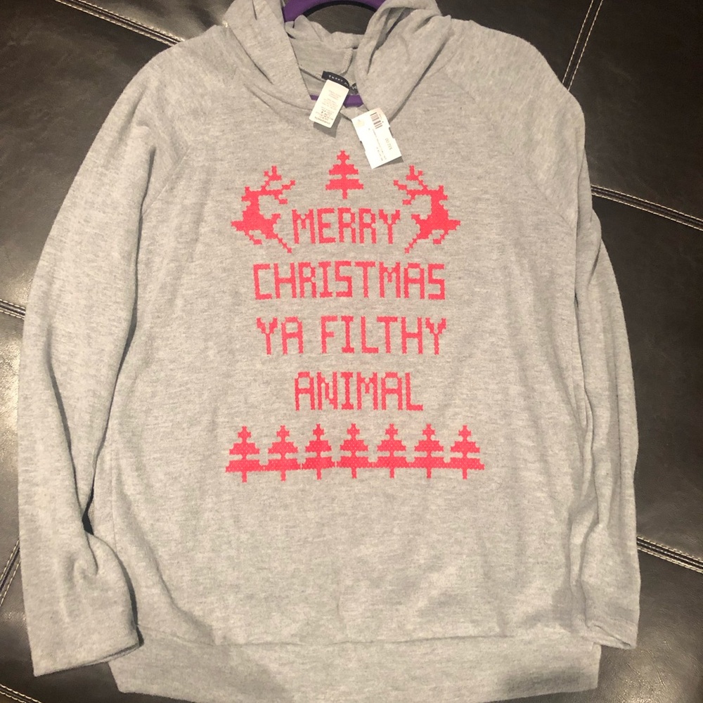 Christmas filthy animal light hooded sweatshirtNEW